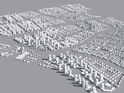 现代鸟瞰规划 规划体块建筑 现代简模规划 城市建筑 体块素材鸟瞰 白膜配楼