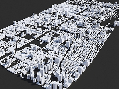 现代鸟瞰规划 规划体块建筑 现代简模规划 城市建筑 体块素材鸟瞰 白膜配楼