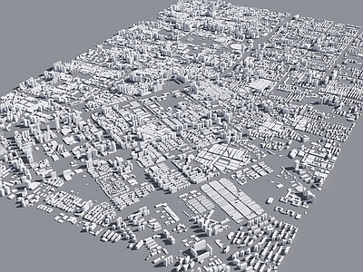 现代鸟瞰规划 规划体块建筑 现代简模规划 城市建筑 体块素材鸟瞰 白膜配楼