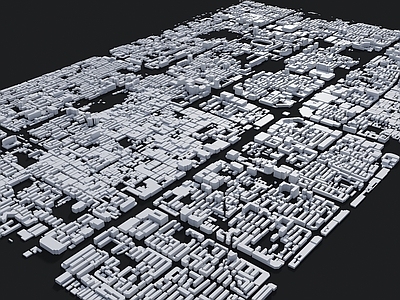 现代鸟瞰规划 规划体块建筑 现代简模规划 城市建筑 体块素材鸟瞰 白膜配楼