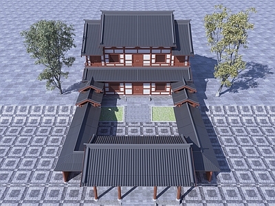 中式古建 唐代 古建 中式