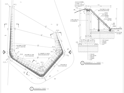 现代商业景观 斜坡景墙 穿孔铝板 商业街景墙 施工图 商业景观