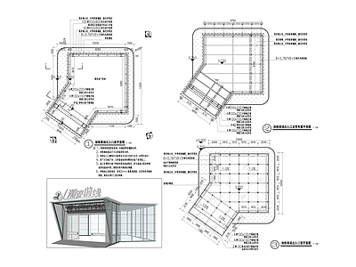 现代廊架 玻璃廊架 施工图