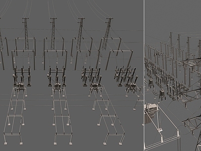 其他工业设备 变电站 变压器 高压线 户外高压电线变压 户外工业电线设备