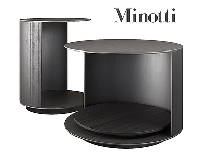 现代边几 Minotti 沙发边几 圆边几 移动边几