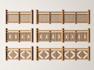 新中式围栏护栏 护栏 木围栏 栏杆 围栏 木护栏