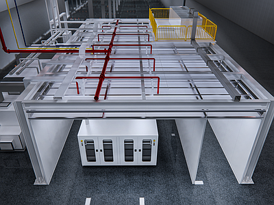 现代简约其他工业建筑 洁净室 工业设备 工业管道 工业厂房 厂房内部