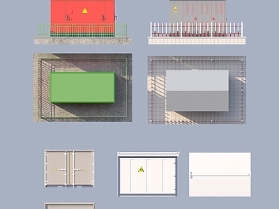 现代其他建筑外观 配电箱 配电房