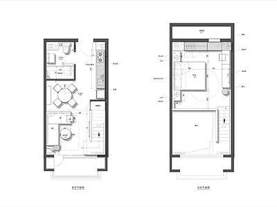 现代公寓 35㎡公寓平面 彩平图 户型优化 公寓平面图 单身公寓 施工图