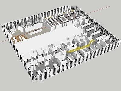 现代办公室 工作室 办公区 办公楼标准层