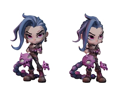 玩具 英雄联盟 金克斯手办摆件 爆爆 卡通人物玩具 室内摆件