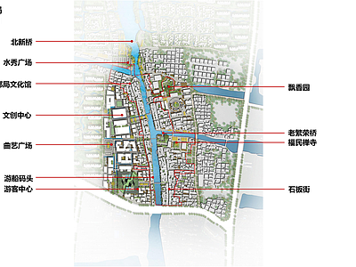 现代鸟瞰规划 沙家浜唐市古镇