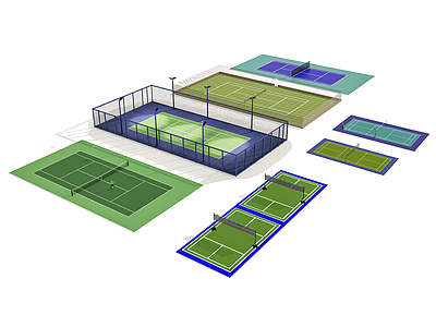 现代体育公园 网球场 灯光网球场 羽毛球场