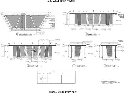 现代廊架 休闲廊架节点图 施工图