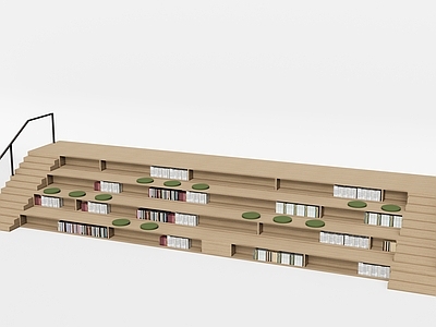 现代楼梯 木楼梯 阅读阶梯