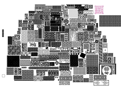 现代中式工装图库 纹大全 中式雕 传统图案 百福图 福字 施工图 工装图库