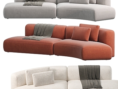 现代多人沙发 Cozy Curve Sofa