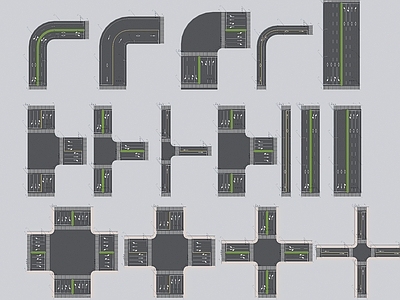 现代其他地面 现代道路 T形路口 马路 车道马路 斑马线