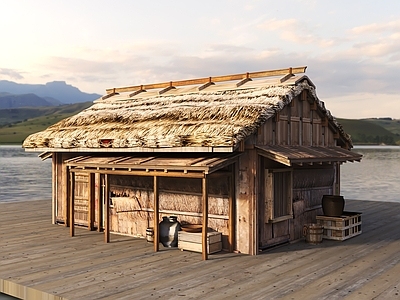中式新中式古建 木屋 复古木屋 茅草屋