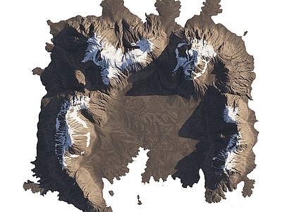 现代其他景观 雪山景观 山脉 山峰 山体 火山口地形