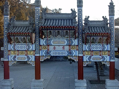 现代新中式街道外景 古镇商业街大门 仿古商业街小建筑 商业街外景 街道夜景