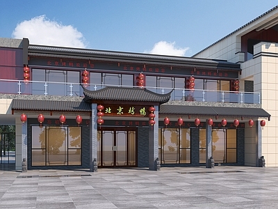 中式古建 北京烤鸭门头