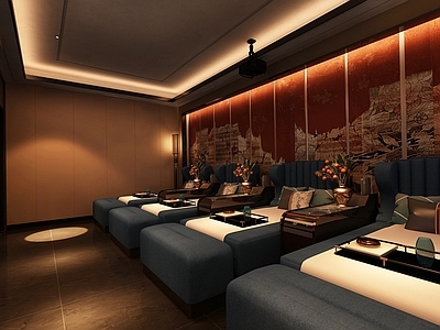 新中式足浴店 足浴包厢足疗包房 spa间 按摩养生 包房 洗浴包房 包厢