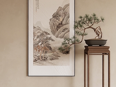 新中式中式挂画 油画 书房挂画 茶室挂画 客厅挂画 玄关挂画