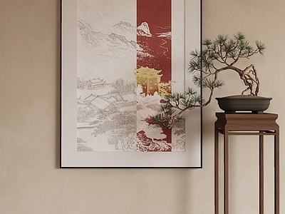 新中式中式挂画 油画 书房挂画 茶室挂画 客厅挂画 玄关挂画