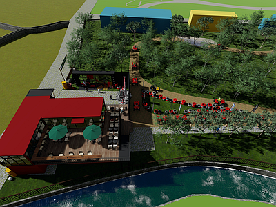 现代工业其他休闲娱乐空间 丛林越野 机车赛道集装箱