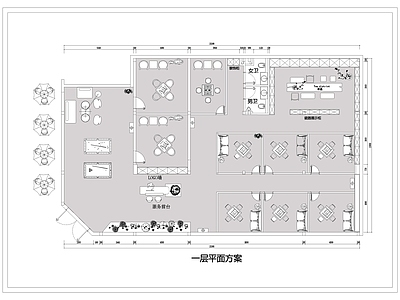 现代棋牌室 麻将馆 施工图