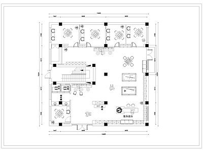 现代棋牌室 麻将馆 施工图