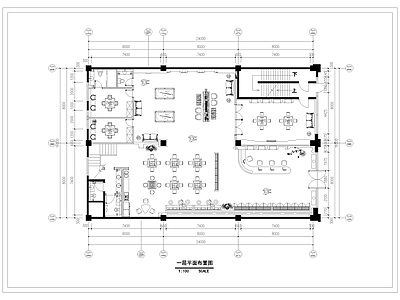 现代棋牌室 麻将馆 施工图