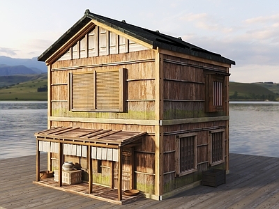 新中式中式古建 复古木屋 两层木屋