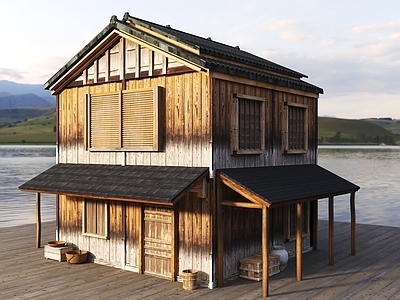 新中式中式古建 复古木屋 乡村木屋