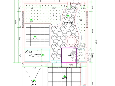 现代庭院 园庭院 平面图 施工图