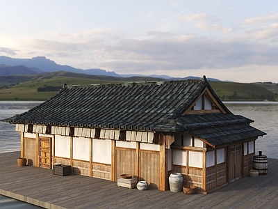 新中式中式古建 复古木屋 中式建筑 乡村木屋