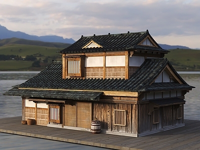 新中式中式古建 复古木屋 乡村别墅