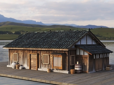 新中式中式古建 复古木屋 乡村木屋 乡村平房
