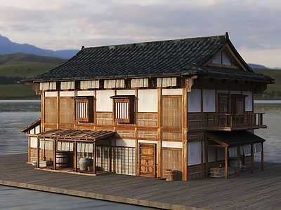 新中式中式古建 复古木屋 乡村 乡村木屋