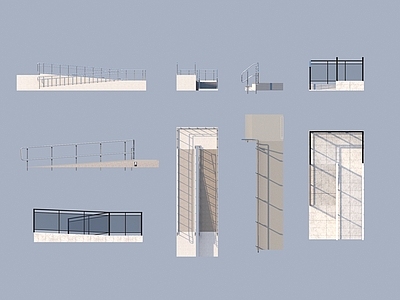 现代其他建筑外观 残疾人坡道 栏杆