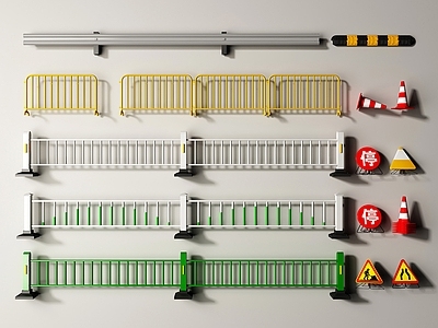 现代围栏护栏 市政道路护栏 道路隔离栏 市政栏杆 警示牌 雪糕筒