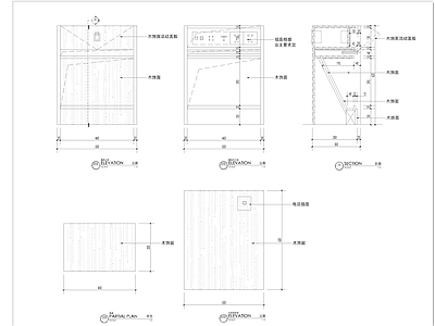 现代家具节点详图 酒店客房家具 施工图 家具节点详图
