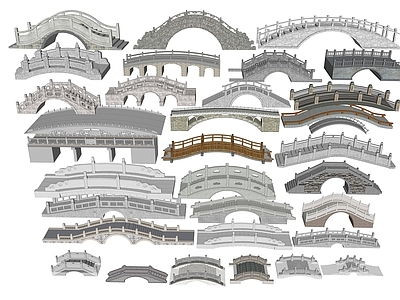 现代其他工业建筑 中式石拱桥 石桥 小桥 古木桥 景观桥