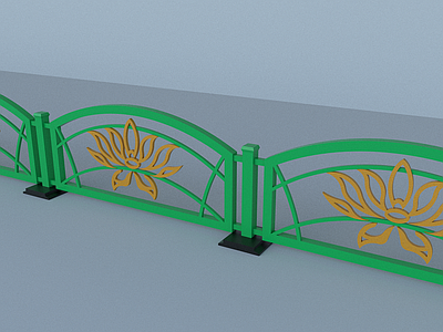 现代新中式广场景观 荷花 荷花护栏 莲花护栏 道路栏杆 公路栏杆
