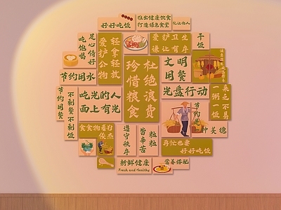 现代文化墙 食堂文化墙 餐饮文化墙 食堂装饰画 食堂标语 打卡墙