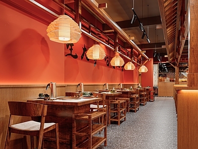 现代火锅店 餐饮工装 火锅店 地锅鸡