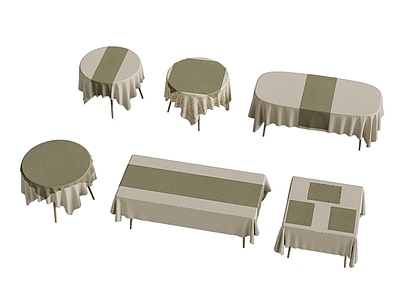现代餐桌 餐桌 桌布