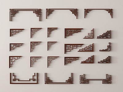 复古原木雕花 角花 雕花