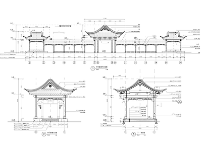 中式廊架 伴月廊 施工图
